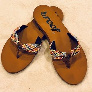 Reef Rainbow Woven Flip Flops